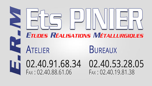 ERM Ets Pinier : tuyauterie ferronnerie serrurerie métallerie à St-Joachin en Loire-Atlantique
